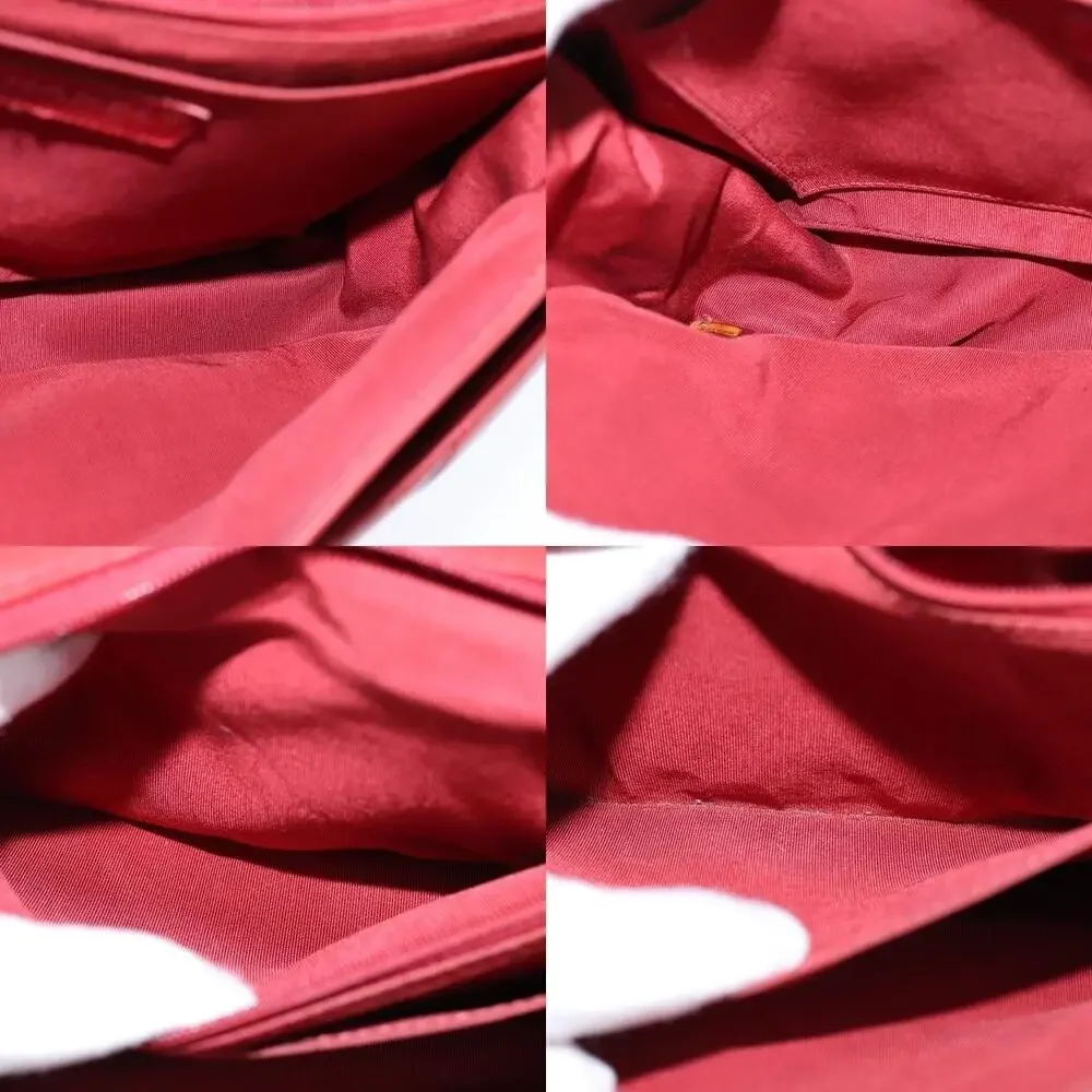 Chanel Lambskin V Stitch Chain Shoulder Bag Red